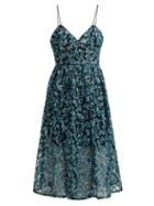 Matchesfashion.com Self-portrait - Azaelea Sequinned Midi Dress - Womens - Blue