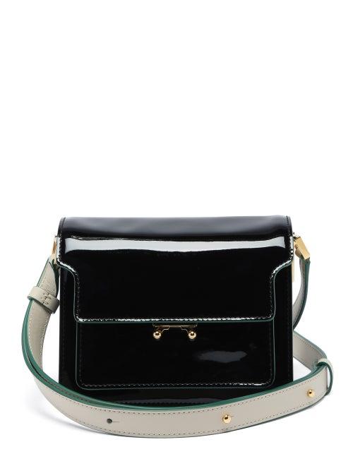 Matchesfashion.com Marni - Trunk Mini Patent-leather Cross-body Bag - Womens - Black