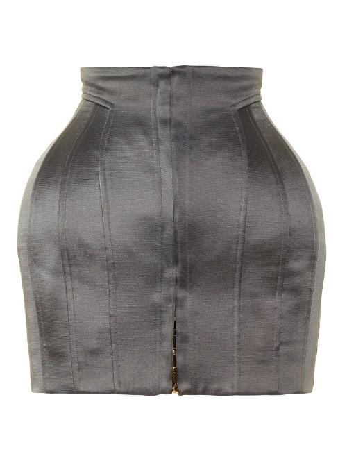 Balmain Structured Satin Mini Skirt