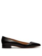 Matchesfashion.com Francesco Russo - Asymmetric Point Toe Leather Flats - Womens - Black