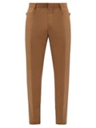 Tom Ford - Wool-blend Gabardine Slim-leg Trousers - Mens - Beige