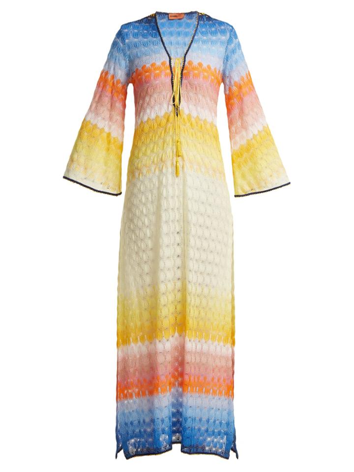 Missoni Mare Lace-up Crochet-knit Kaftan