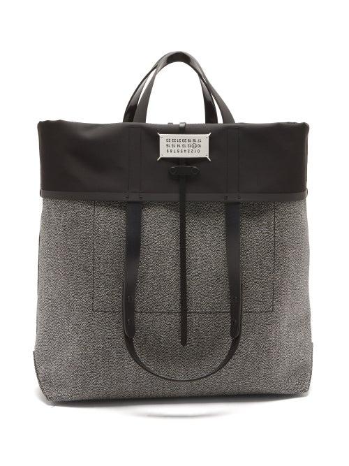 Maison Margiela - Logo-label Fold-over Cotton-canvas Tote Bag - Mens - Black