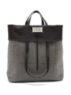 Maison Margiela - Logo-label Fold-over Cotton-canvas Tote Bag - Mens - Black