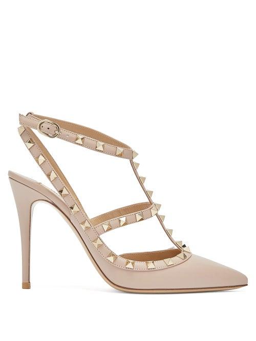 Matchesfashion.com Valentino Garavani - Rockstud Leather Pumps - Womens - Nude
