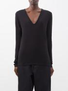 Raey - Long Sleeved Recycled Cotton-blend T-shirt - Womens - Black