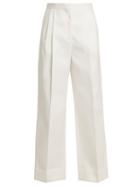 Matchesfashion.com The Row - Liano High Rise Cotton Trousers - Womens - Ivory