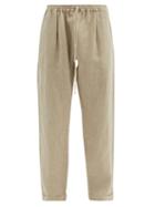 Matchesfashion.com Pro - Drawstring-waist Turn-up Cuff Linen Trousers - Mens - Beige