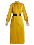 Fendi Abito High-neck Satin Cady Midi Dress