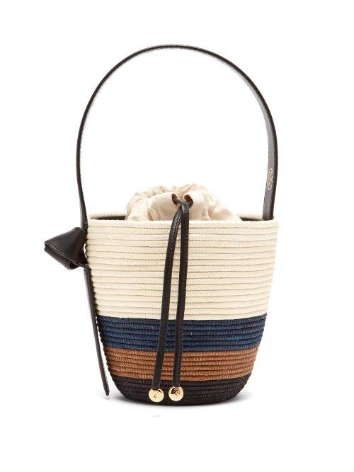 Matchesfashion.com Cesta Collective - Tri Stripe Sisal Basket Bag - Womens - Cream Multi