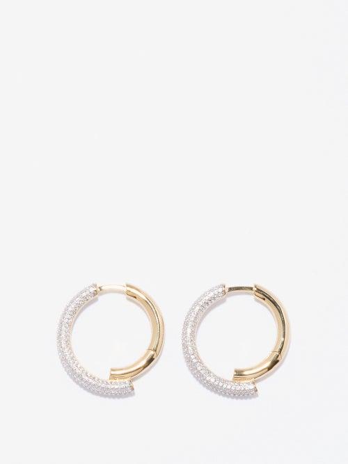 Otiumberg - Pav-crystal 14kt Gold-vermeil Hoop Earrings - Womens - Gold Multi