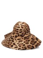 Matchesfashion.com Dolce & Gabbana - Leopard Print Felt Hat - Womens - Brown