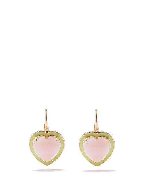 Alison Lou - Groovy Heart Opal & 14kt Gold Earrings - Womens - Multi