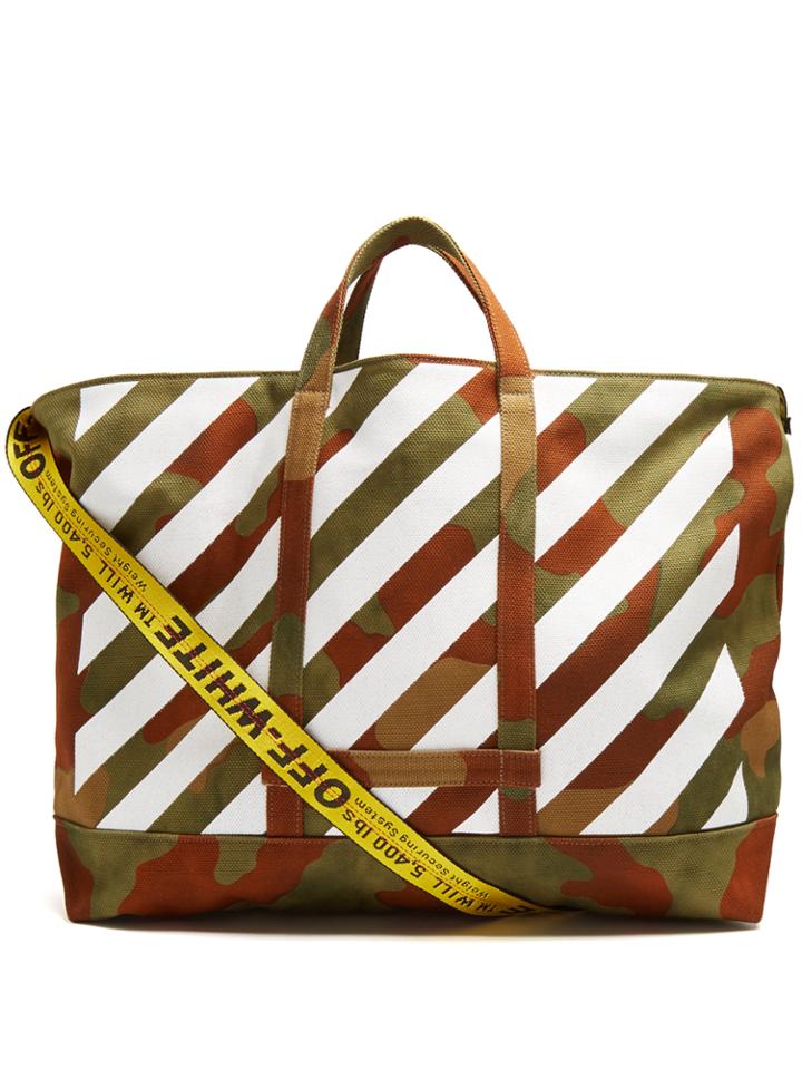 Off-white Logo-print Cotton-canvas Tote