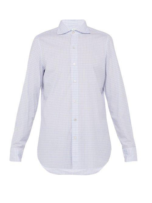 Matchesfashion.com Finamore 1925 - Gaeta Checked Cotton Shirt - Mens - Blue Multi
