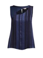 Matchesfashion.com Zeus + Dione - Aelo Silk Blend Jacquard Top - Womens - Navy