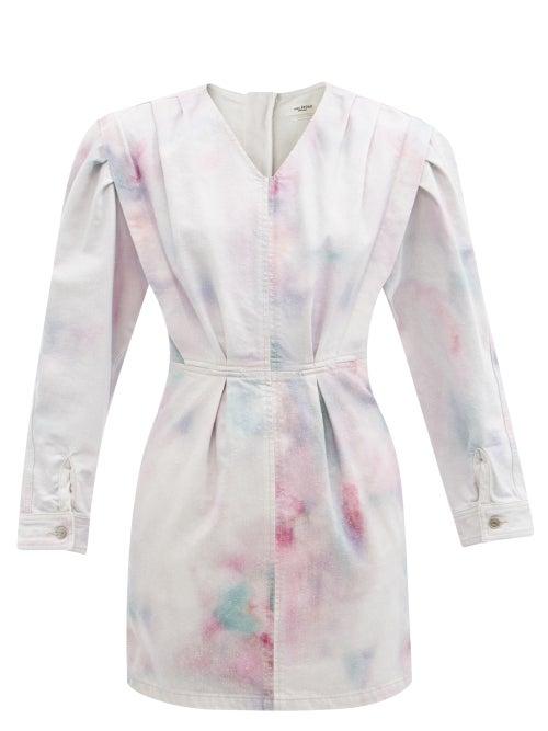 Matchesfashion.com Isabel Marant Toile - Lacanau Tie-dye Denim Mini Dress - Womens - Multi