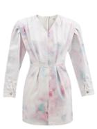 Matchesfashion.com Isabel Marant Toile - Lacanau Tie-dye Denim Mini Dress - Womens - Multi