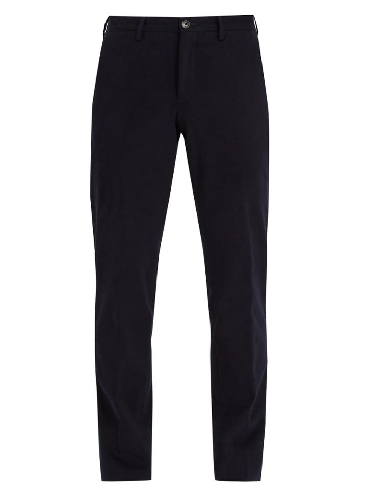 Ermenegildo Zegna Mid-rise Cotton-blend Chino Trousers