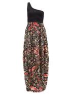 Etro - One-shoulder Floral-print Midi Dress - Womens - Black