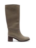 Matchesfashion.com A.p.c. - Iris Leather Knee High Boots - Womens - Grey