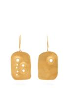 Matchesfashion.com Jil Sander - Drilled Pendant Earrings - Womens - Gold
