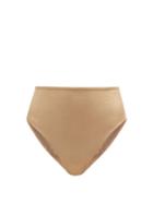 Matchesfashion.com Sara Cristina - 90s High-rise Metallic Bikini Briefs - Womens - Gold