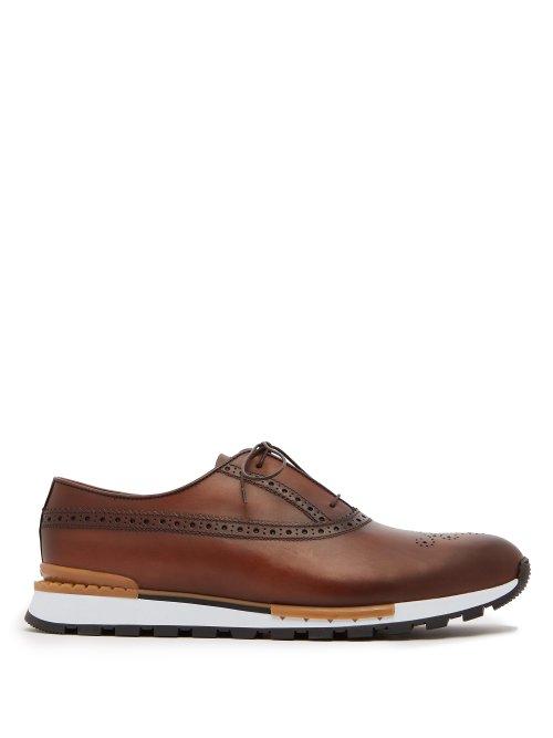 Matchesfashion.com Berluti - Fast Track Leather Trainers - Mens - Brown Multi