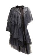 Matchesfashion.com Romance Was Born - Chrysalis Asymmetric Tiered Tulle Dress - Womens - Navy