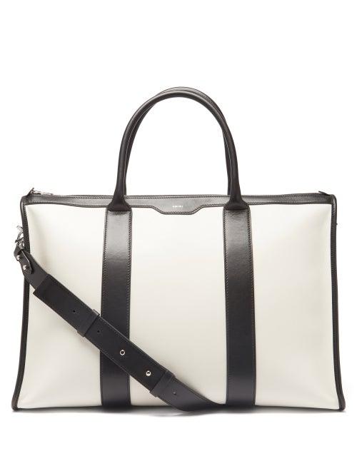 Matchesfashion.com Amiri - Panelled Leather Holdall - Mens - Black White