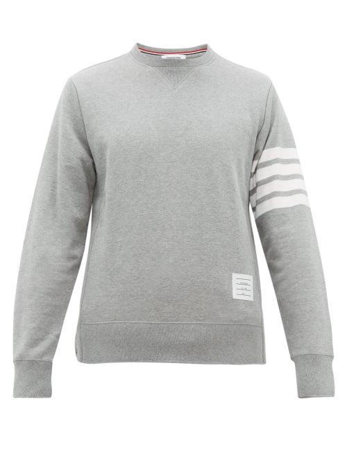 Matchesfashion.com Thom Browne - 4 Bar Cotton Jersey Sweatshirt - Mens - Light Grey