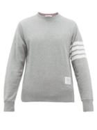 Matchesfashion.com Thom Browne - 4 Bar Cotton Jersey Sweatshirt - Mens - Light Grey