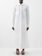 Valentino - A-line Silk-faille Maxi Shirt Dress - Womens - White