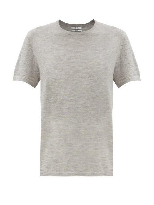 Matchesfashion.com Co - Round-neck Knitted Cashmere T-shirt - Womens - Dark Grey
