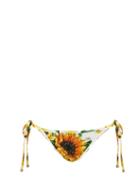 Matchesfashion.com Dolce & Gabbana - Sunflower Print Tie Side Bikini Briefs - Womens - Yellow Print