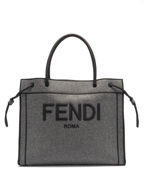 Matchesfashion.com Fendi - Roma Shopper Small Felted Tote - Womens - Grey