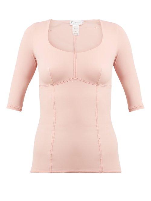 Matchesfashion.com Ernest Leoty - Ines Topstitched Performance Top - Womens - Pink