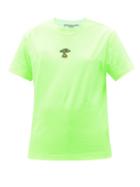 Stella Mccartney - Mushroom-embroidered Cotton-jersey T-shirt - Womens - Yellow