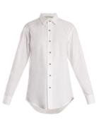 Off-white Point-collar Cotton Shirt