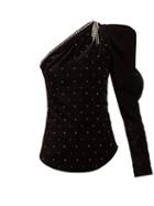 Matchesfashion.com Isabel Marant - Zeke Crystal Embellished Velvet Top - Womens - Black