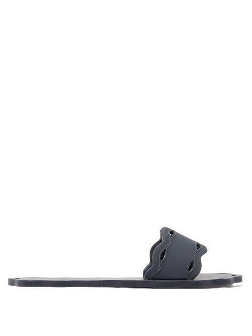 Matchesfashion.com Carlotha Ray - Laser-cut Scented-rubber Slides - Womens - Dark Grey
