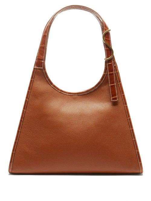 Staud - Rey Grained-leather Shoulder Bag - Womens - Tan