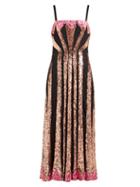 Matchesfashion.com Temperley London - Sycamore Sequinned Mesh Dress - Womens - Black Pink