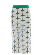 Dodo Bar Or - Joelle Logo-jacquard Pencil Skirt - Womens - Blue Multi