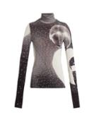 Matchesfashion.com Mm6 Maison Margiela - Moon Printed Stretch Jersey Top - Womens - Grey Multi