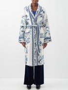 Etro - Orion Jacquard Belted Cardigan - Womens - White Multi