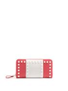 Matchesfashion.com Valentino - Free Rockstud Leather Continental Wallet - Womens - Pink White