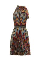 Matchesfashion.com Missoni - Pleated Skirt Chevon Patterned Knitted Dress - Womens - Multi