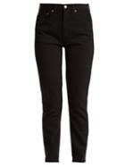 Matchesfashion.com Re/done Originals - Double Needle Cropped Straight Leg Jeans - Womens - Black