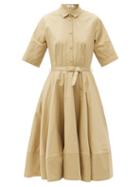 Matchesfashion.com Co - Belted Cotton-sateen Shirt Dress - Womens - Beige